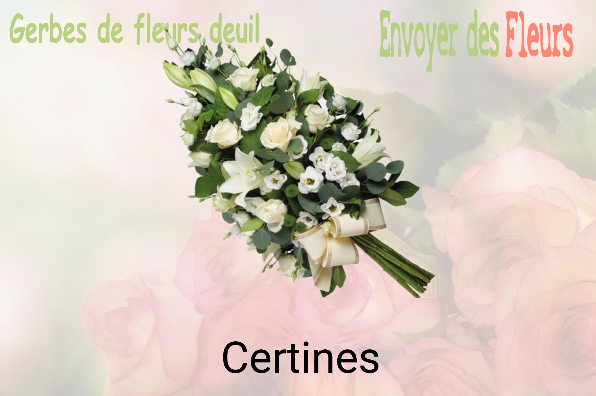 Gerbe de fleurs de deuil livrée à Certines